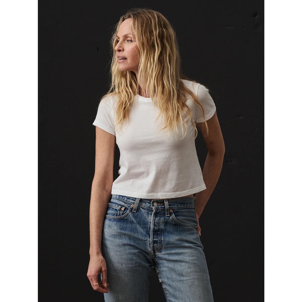 Buck Mason Women's Pima Supima Cotton Boxy Crew Made in USA Tee T-Shirt Top